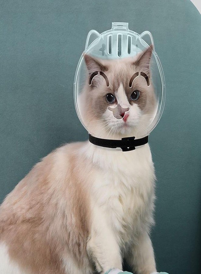 squishy Cat Muzzle, White Cat Mask for Grooming and Nail Trimming, Soft Cat Face Cover with Adjustable Strap, Breathable Design for Comfort - Image 3